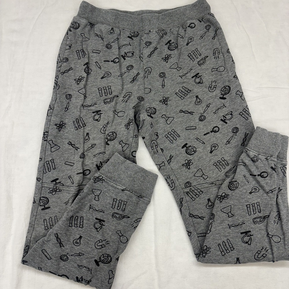 Hanna Andersson Double Knee Slim Sweatpants Boys 12 Gray Science